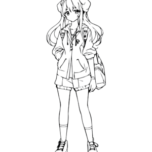 Anime Girl Coloring Pages Printable for Free Download