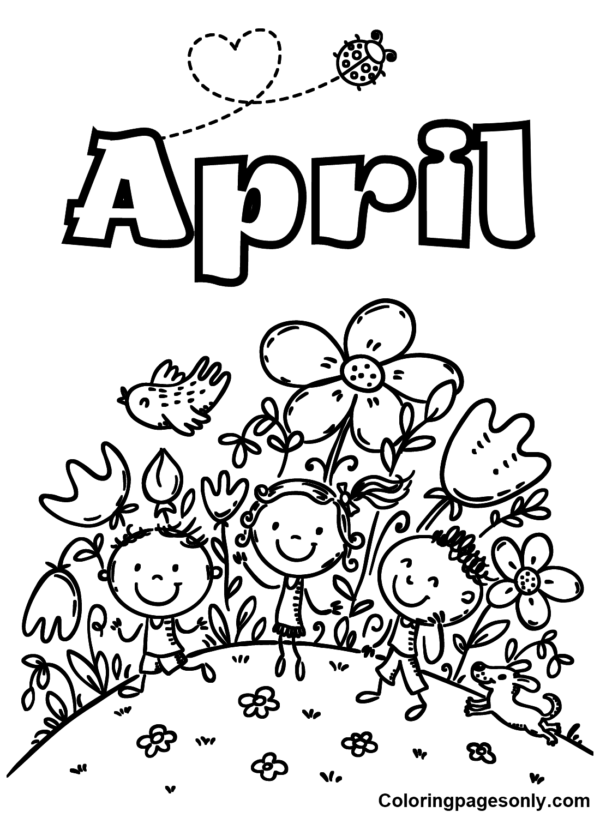 April Coloring Pages Printable for Free Download