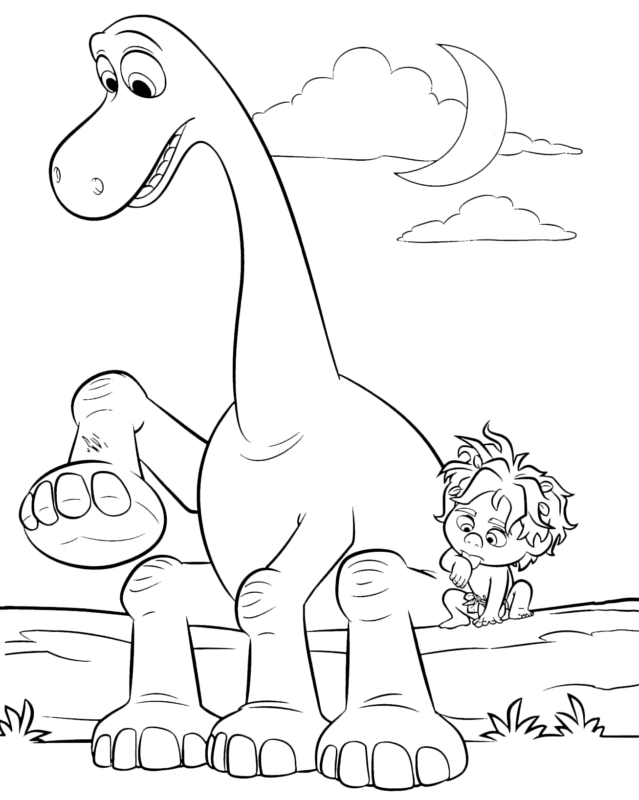 The Good Dinosaur Coloring Pages Printable for Free Download