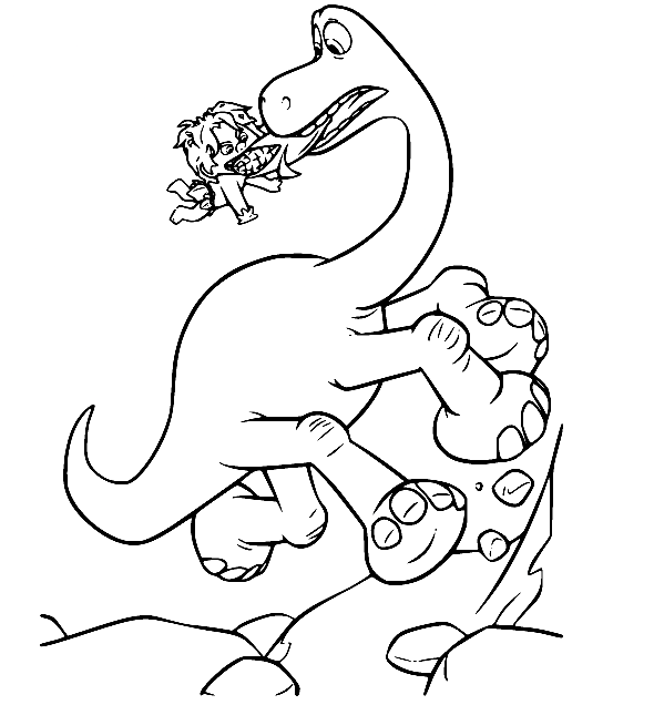 Arlo Helps Spot Good Dinosaur Coloring Pages - Free Printable