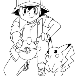 pokemon coloring pages ash and pikachu