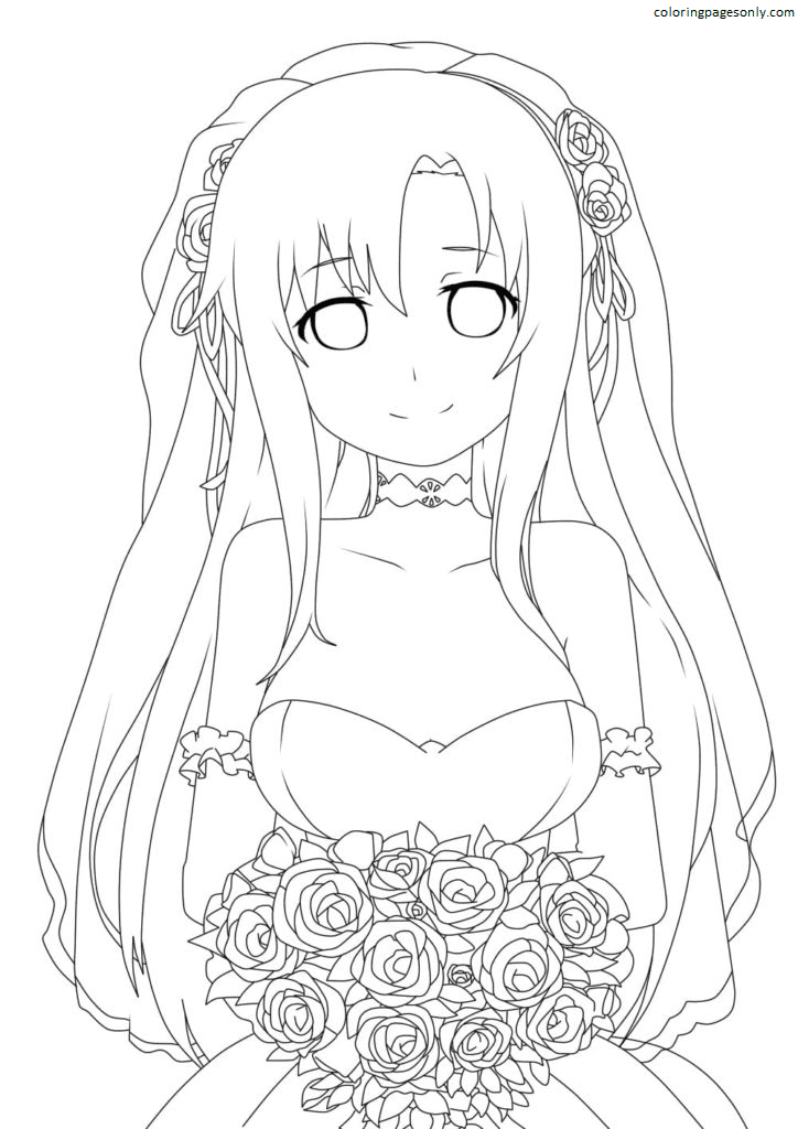 Asuna Coloring Pages Printable for Free Download