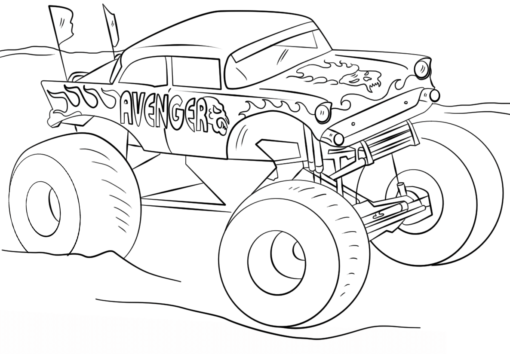 Monster Truck Coloring Pages Printable for Free Download