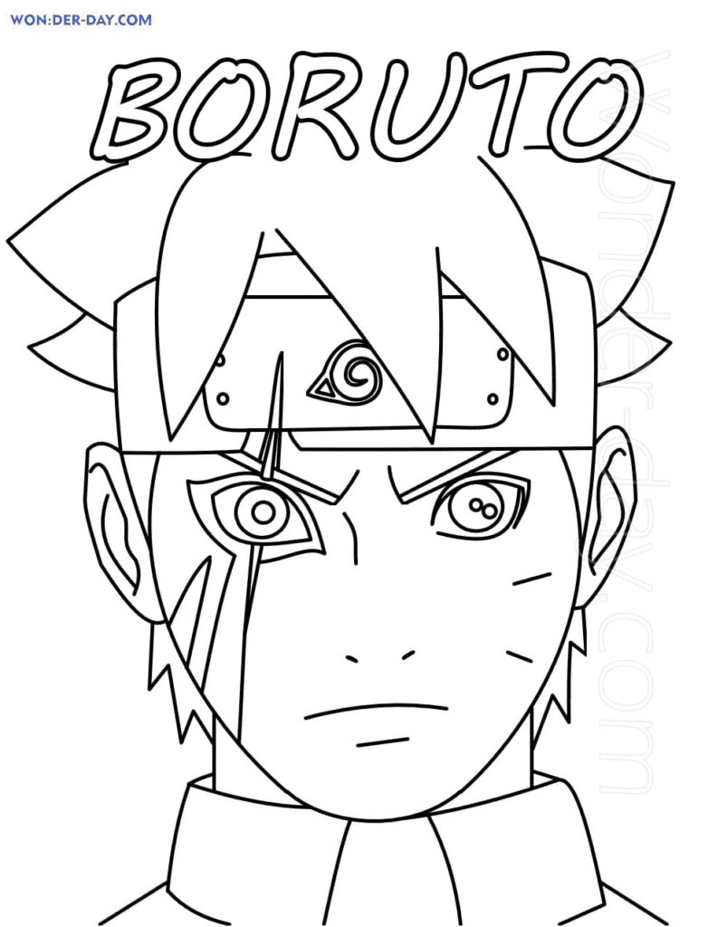 boruto with otsutsuki mode Coloring Page - Anime Coloring Pages