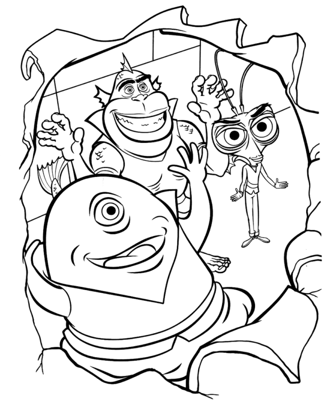 Monsters vs Aliens Coloring Pages Printable for Free Download