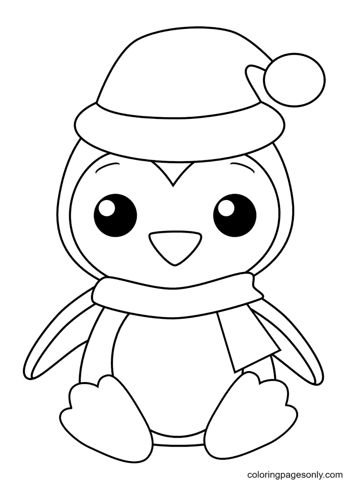 coloring pages of cute baby penguins
