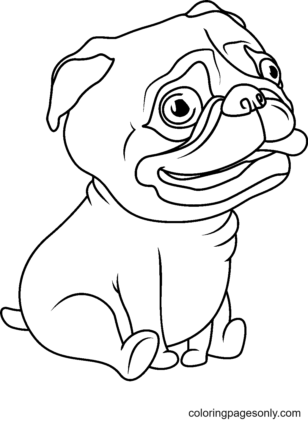 Pug Coloring Pages Printable for Free Download