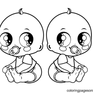 baby shower coloring pages twins