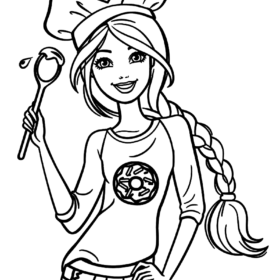 Barbie Coloring Pages Printable For Free Download   Barbie Chef 280x280 