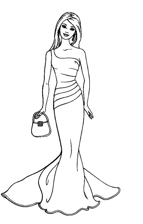barbie doll coloring pages
