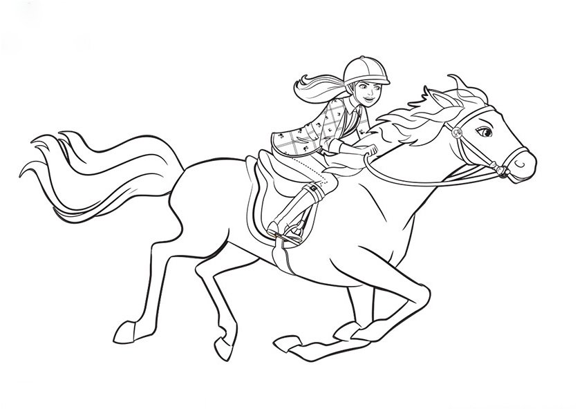 Barbie Horse Coloring Pages Printable for Free Download