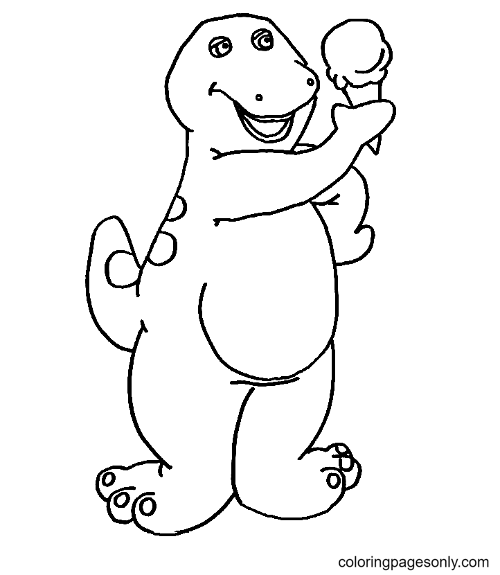 barney the dinosaur coloring pages
