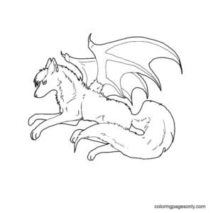 dragon winged wolf coloring pages