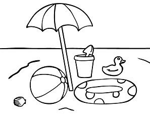 coloring pages of beach items