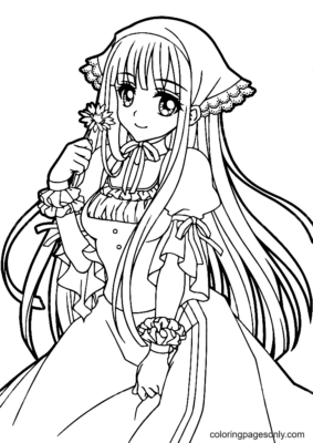 Long Hair Anime Girl Coloring Pages Printable for Free Download