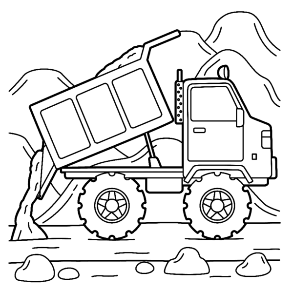 Dump Truck Coloring Pages Printable for Free Download