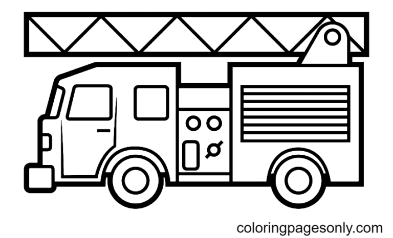 Fire Truck Coloring Pages Printable for Free Download