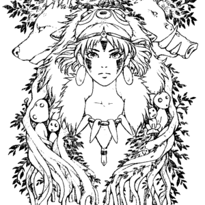 Princess Mononoke Coloring Pages Printable for Free Download