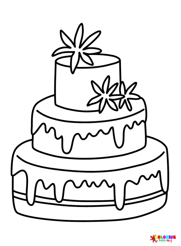 Wedding Cake Coloring Pages Printable for Free Download