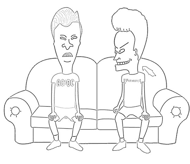 beavis and butt head do the universe coloring page transparent png