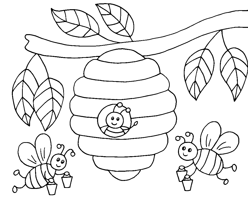 Bee Coloring Pages Printable for Free Download