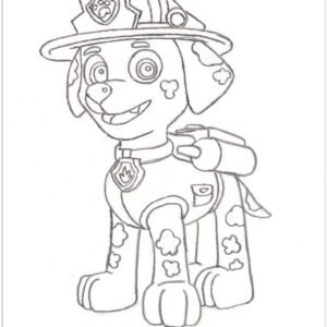 Paw patrol Tracker free coloring page - Busy Shark