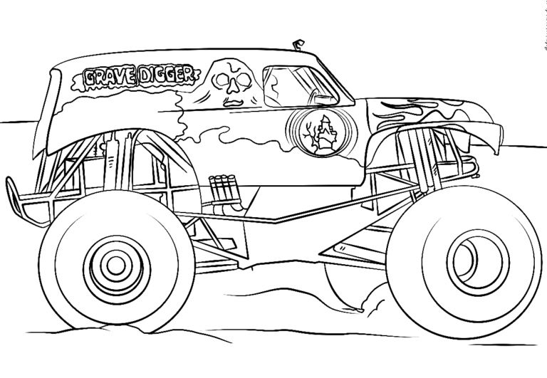 Monster Truck Coloring Pages Printable for Free Download