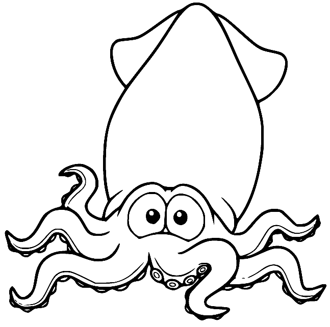 Squid Coloring Pages Printable for Free Download