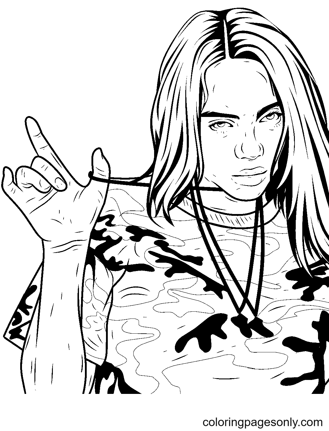 Billie Eilish Coloring Pages Printable for Free Download