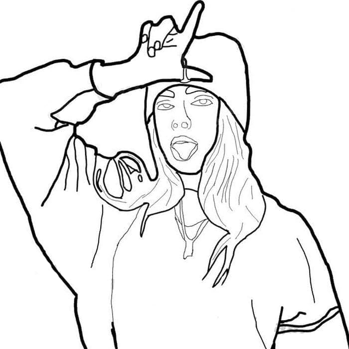 Billie Eilish Coloring Pages Printable for Free Download