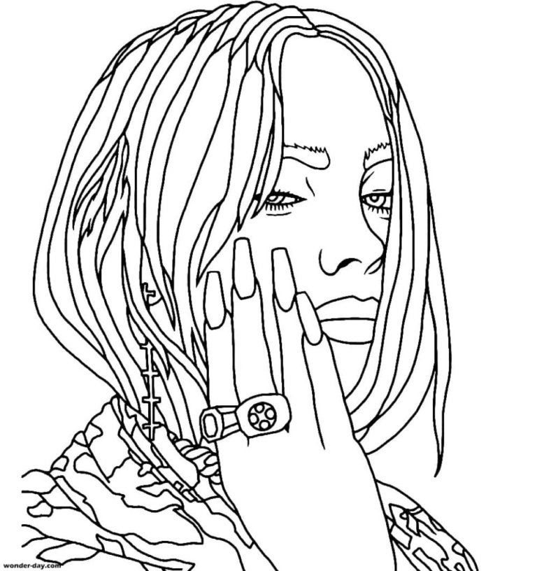 Billie Eilish Coloring Pages Printable for Free Download