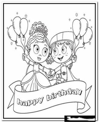 Happy Birthday Coloring Pages Printable for Free Download