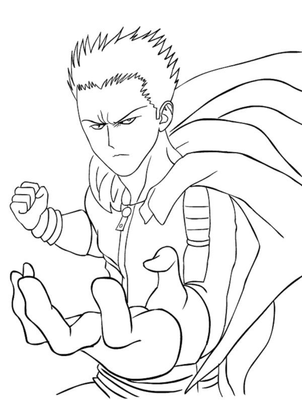 One-Punch Man Coloring Pages Printable for Free Download