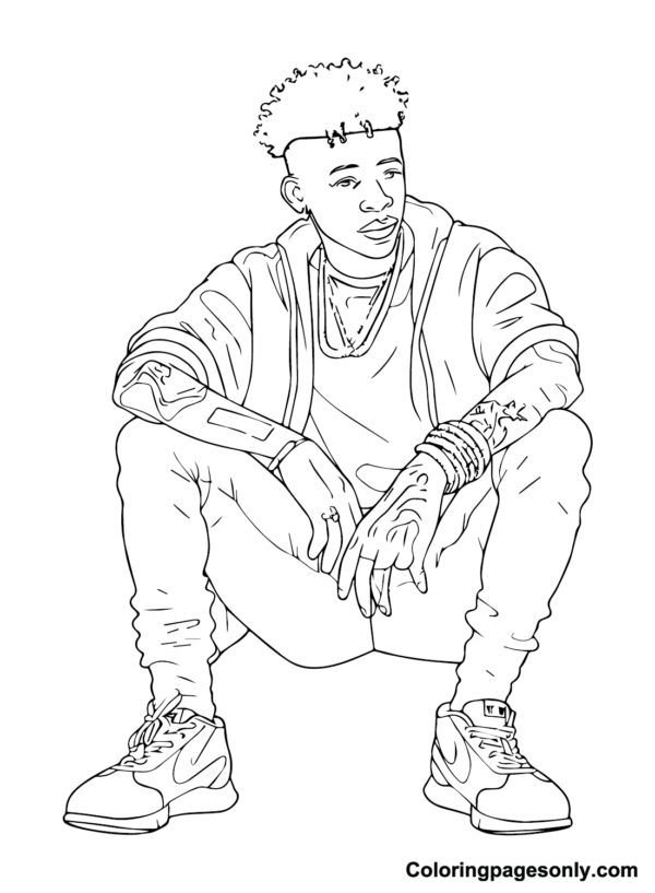 Blueface Coloring Pages Printable for Free Download