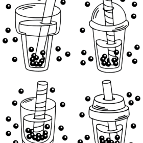 Boba Tea Coloring Pages Printable for Free Download