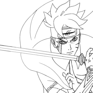boruto is fight Coloring Page - Anime Coloring Pages