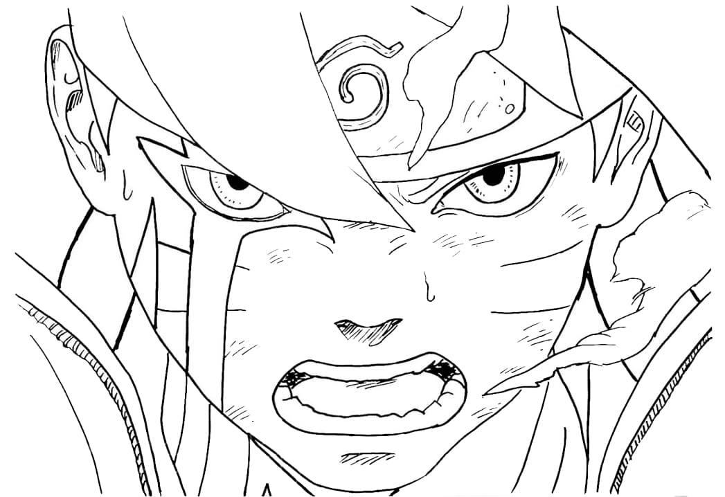 boruto is smiling Coloring Page - Anime Coloring Pages