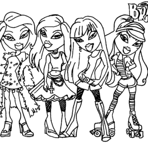 Bratz girls coloring pages 