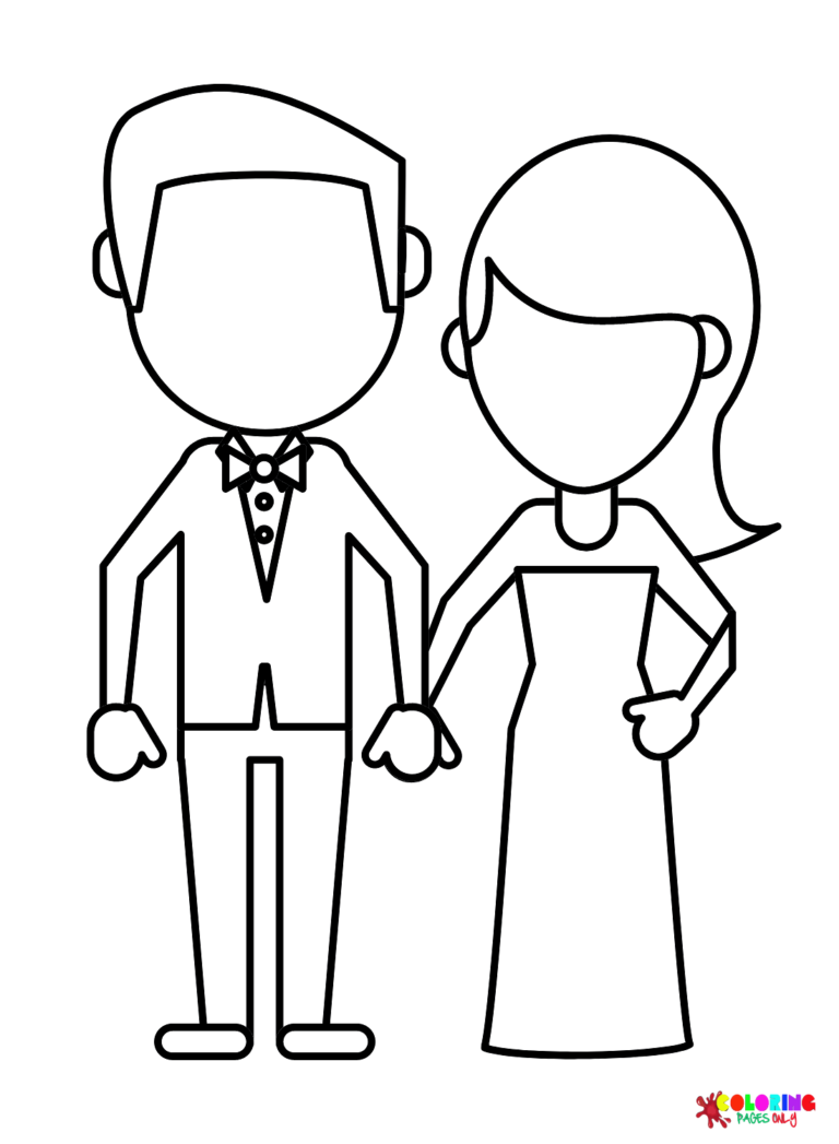 Bride and Groom Coloring Pages Printable for Free Download