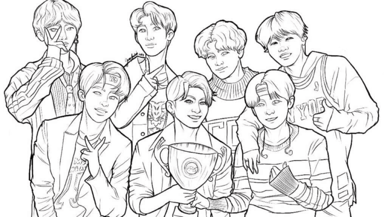 BTS Coloring Pages Printable for Free Download