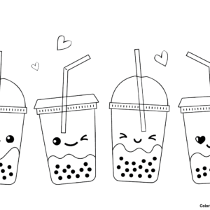 Boba Tea Coloring Pages Printable for Free Download