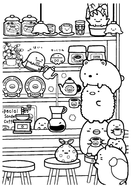 Sumikko Gurashi Coloring Pages Printable for Free Download