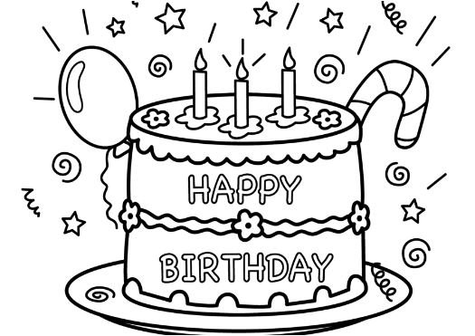 Happy Birthday Coloring Pages Printable for Free Download