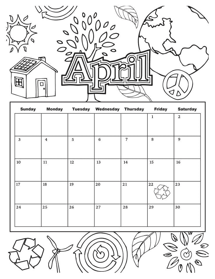 April Coloring Pages Printable for Free Download