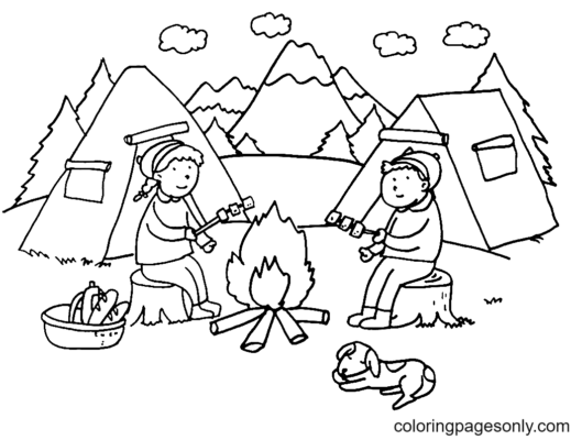 Camping Coloring Pages Printable for Free Download