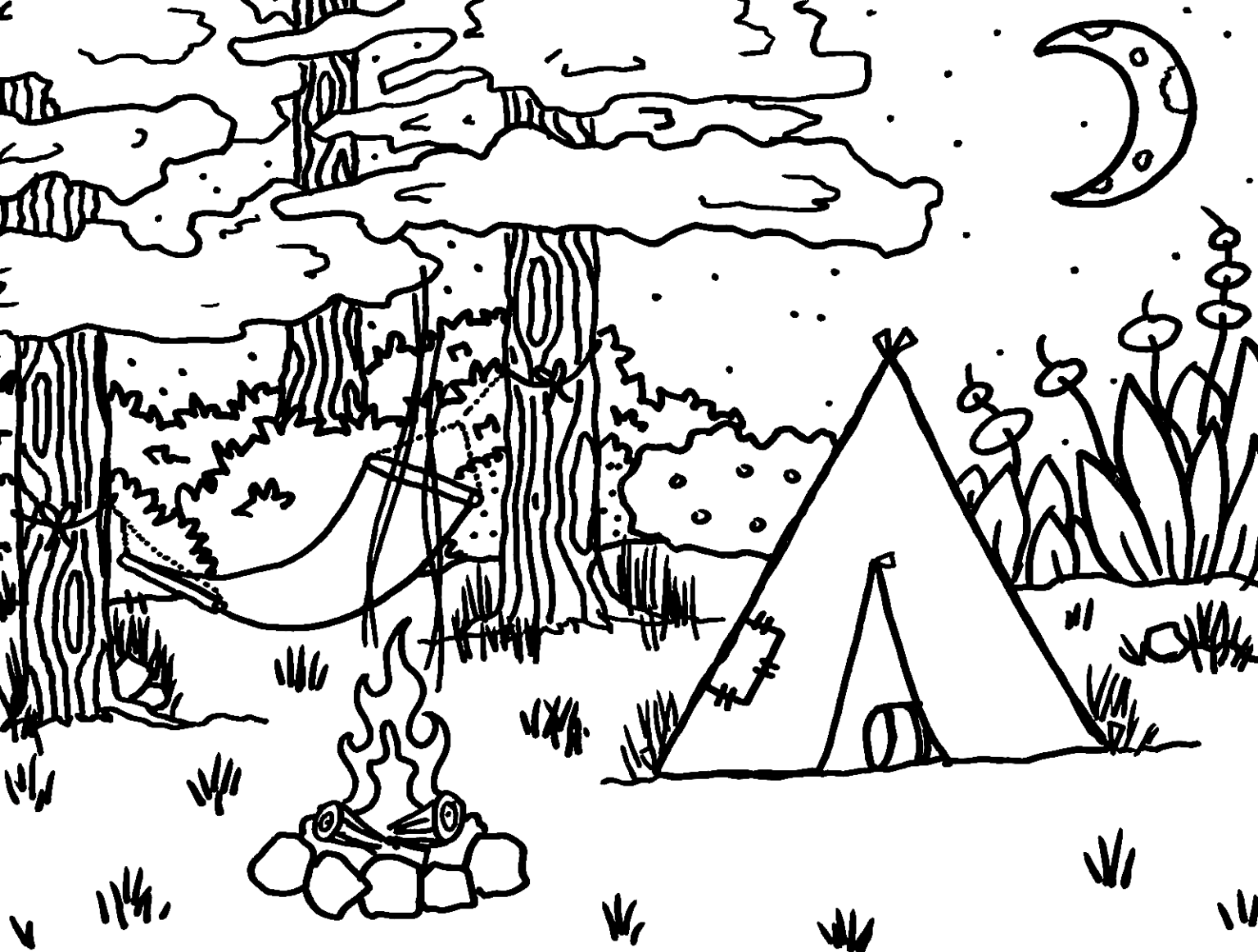 Camping Coloring Pages Printable for Free Download