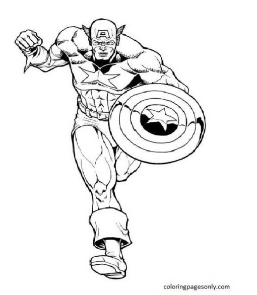 Captain America Coloring Pages Printable for Free Download