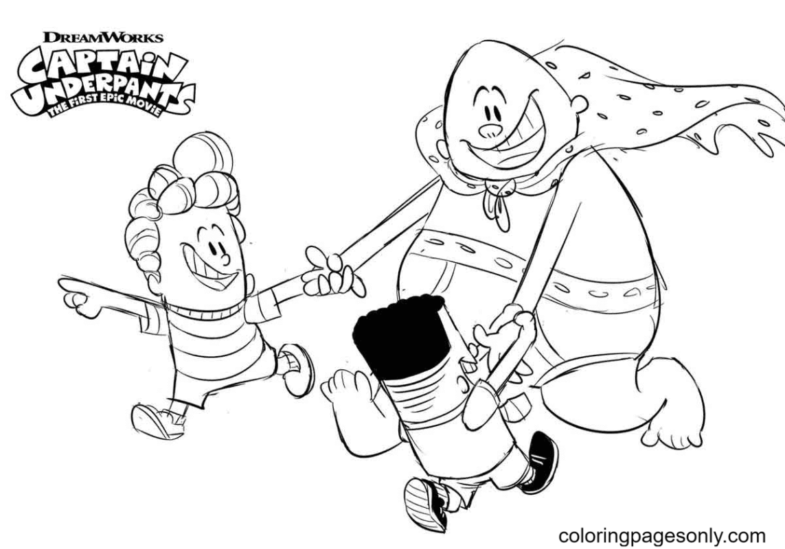 Captain Underpants Coloring Pages Printable for Free Download