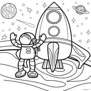 Rocket Coloring Page  Free Homeschool Deals ©