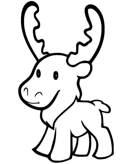 christmas moose coloring page